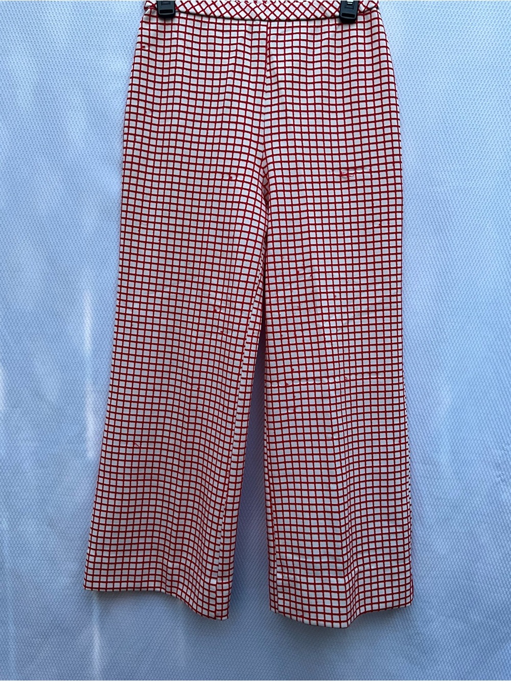 Vintage Koret of California Pants Red White Checkerboard Flare Wide LegHighWaist